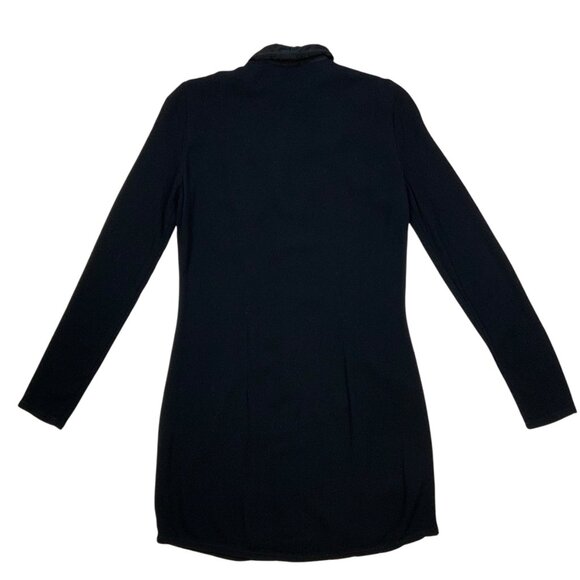 Reformation Clausen Tuxedo Dress 2 Black Mini Long Sleeve Button Front Party - Picture 10 of 11
